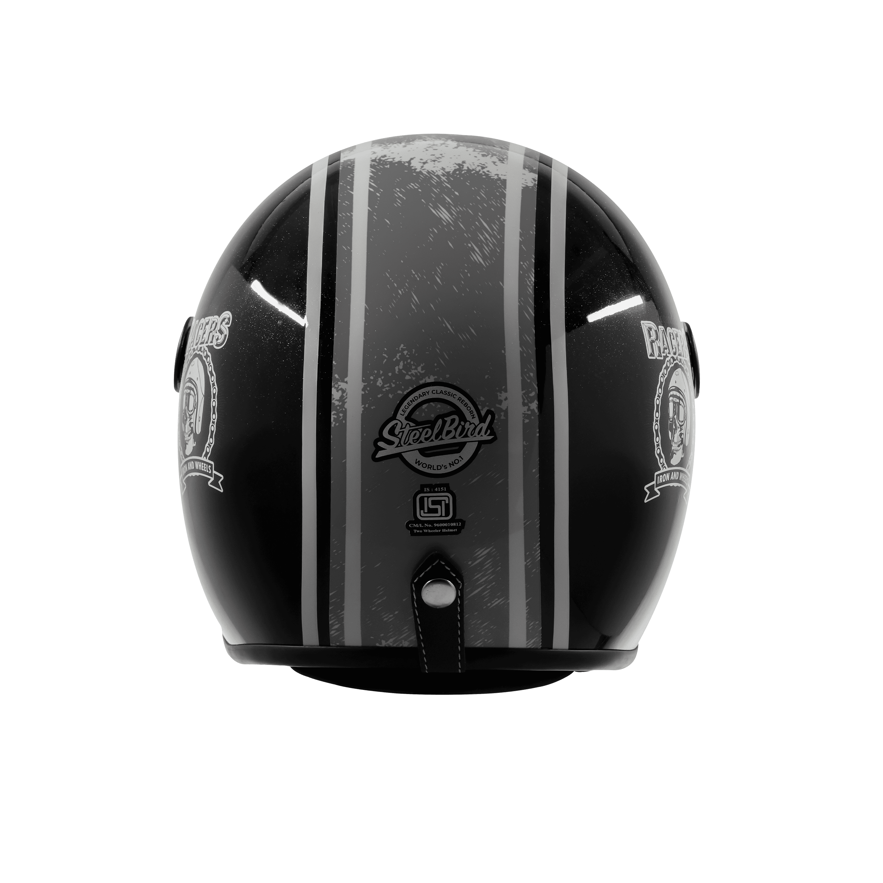 SBH-56 VINTAGE RACERS GLOSSY BLACK WITH GREY